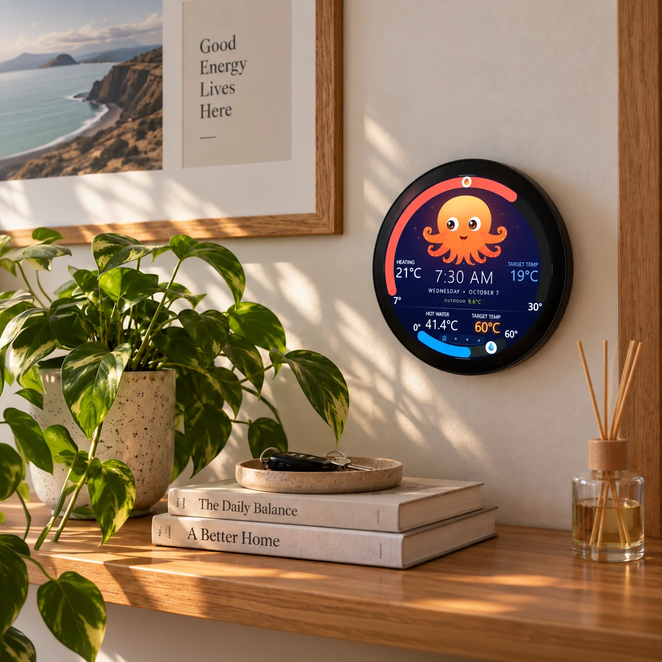 Vaya Display wall-mounted in a bright home